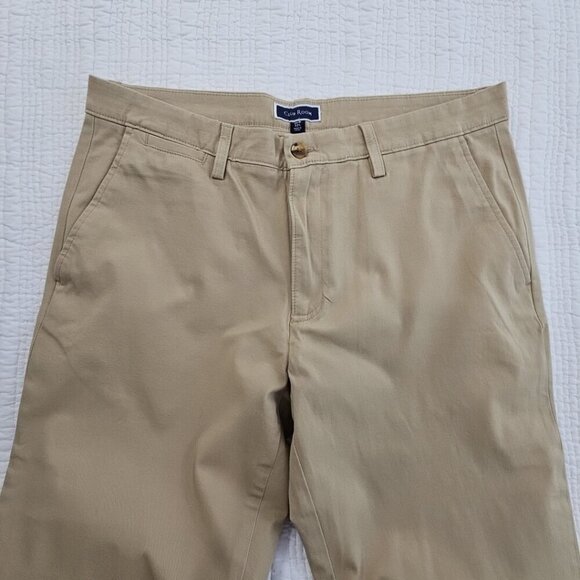 Club Room Men's Size 34x32 4-Way Stretch Chino Golf Pant Khaki Relaxed Straight - Picture 4 of 14